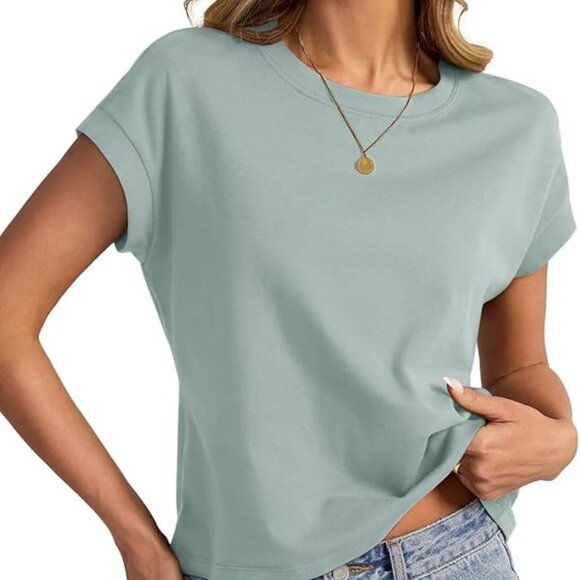 Womens Cap Sleeve Crop Top - Picture 1 of 2